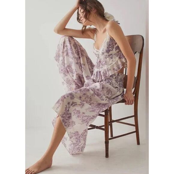 Free People Pants - Still The One Lounge Pants Only Ivory Combo FREE PEOPLE Boho Western Castlecore